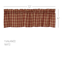 Thumbnail for Beckham Plaid Valance Curtain 16x72 VHC Brands