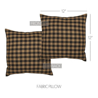 Thumbnail for Black Check Fabric Pillow 12x12 VHC Brands - The Fox Decor