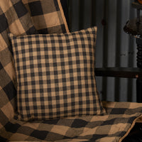 Thumbnail for Black Check Fabric Pillow 12x12 VHC Brands