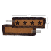 Thumbnail for Farmhouse Jute Stair Tread Stencil Stars Rect Latex 8.5x27 VHC Brands