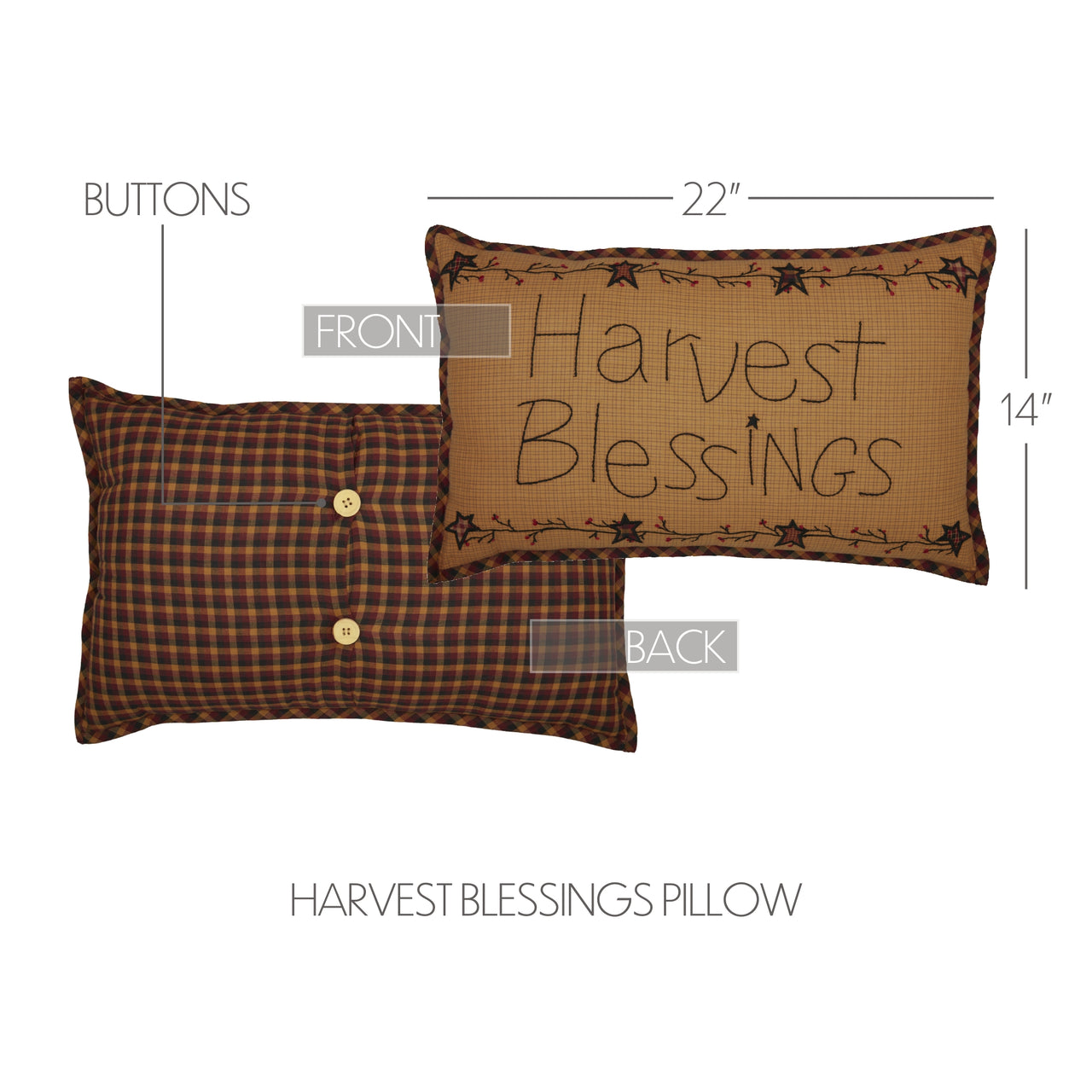 Heritage Farms Harvest Blessings Pillow 14x22 VHC Brands