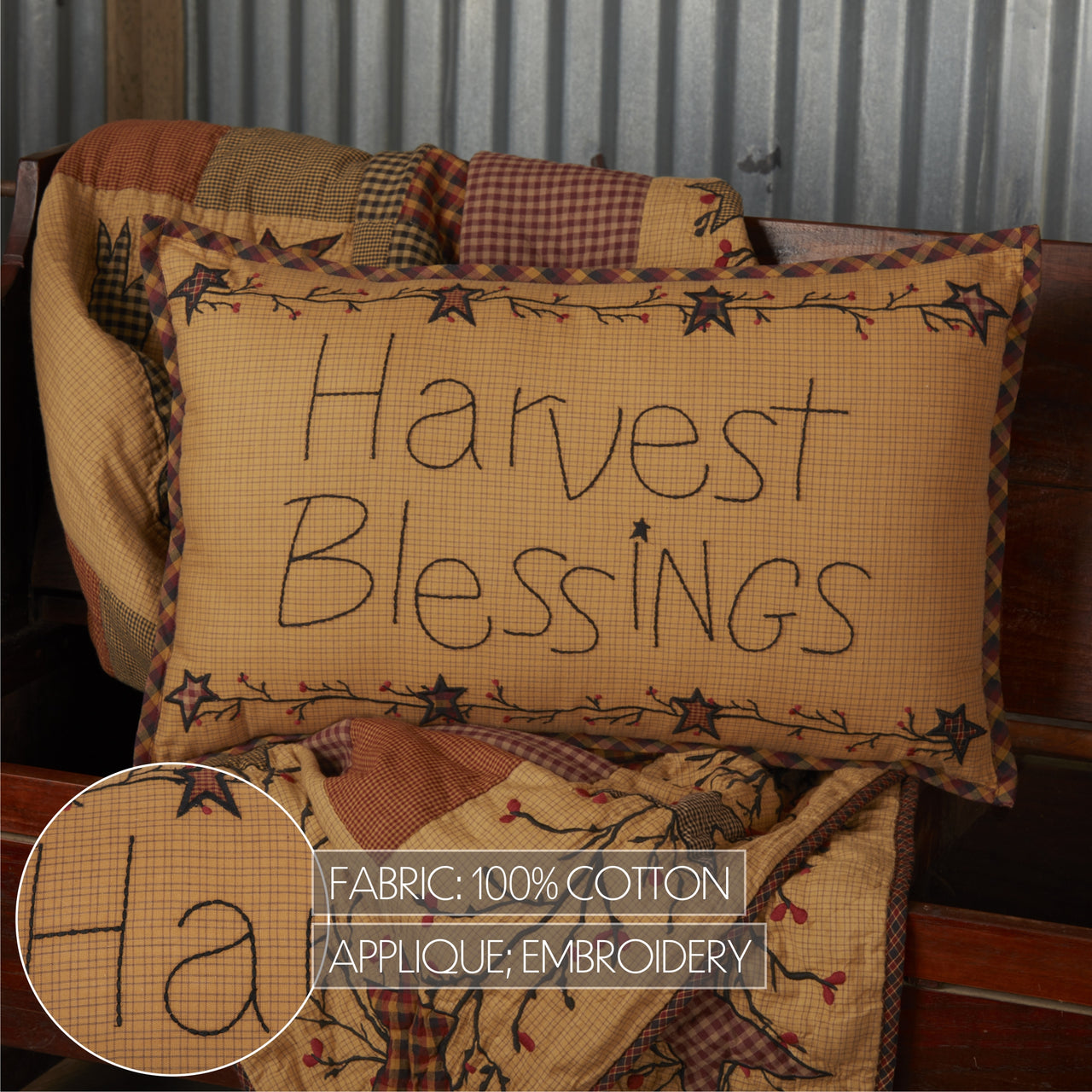 Heritage Farms Harvest Blessings Pillow 14x22 VHC Brands
