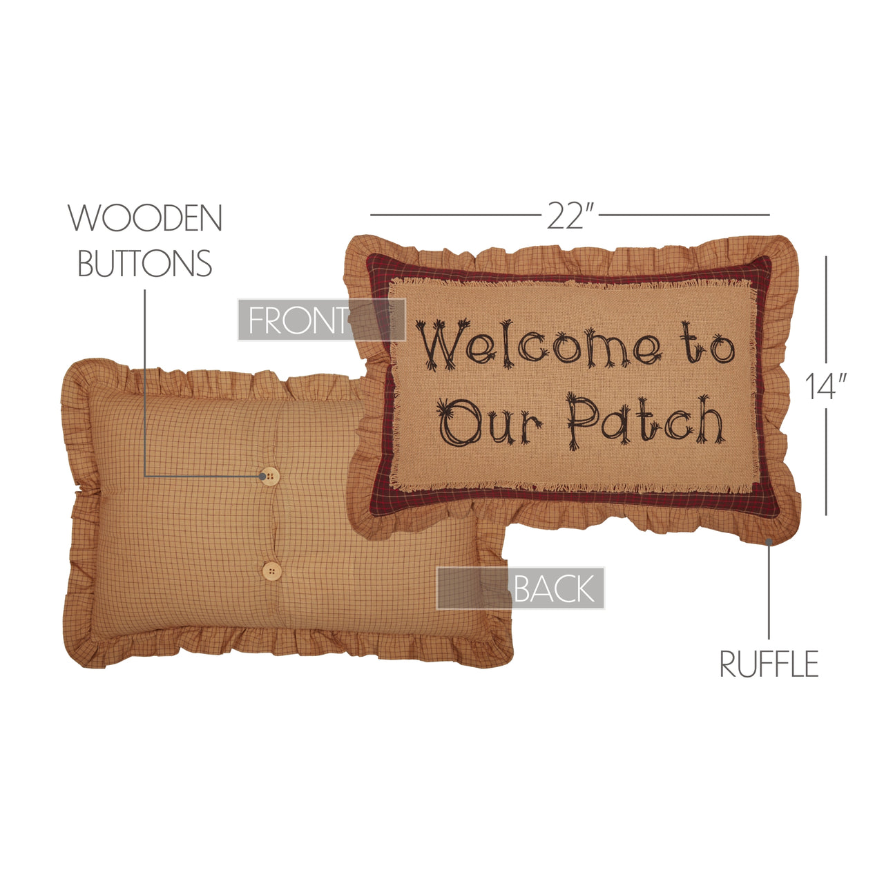 Landon Welcome to Our Patch Pillow 14x22 VHC Brands