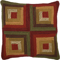 Thumbnail for Tea Cabin Log Cabin Hooked Pillow 18