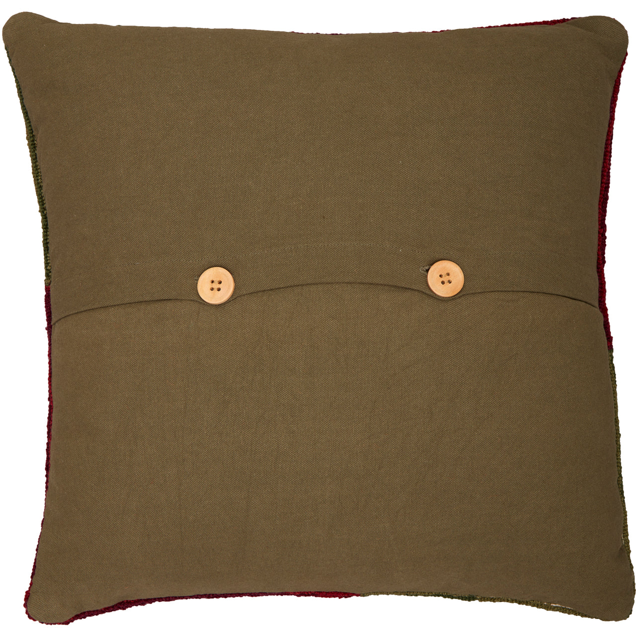 Tea Cabin Log Cabin Hooked Pillow 18"x18" - The Fox Decor