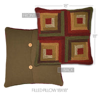 Thumbnail for Tea Cabin Log Cabin Hooked Pillow 18