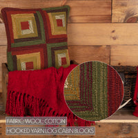 Thumbnail for Tea Cabin Log Cabin Hooked Pillow 18