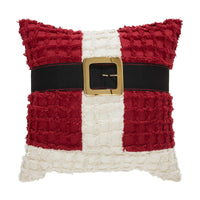 Kringle Chenille Santa Suit Pillow 18x18 - The Fox Decor