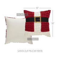 Kringle Chenille Santa Suit Pillow 18x18 - The Fox Decor