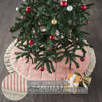 Thumbnail for Sawyer Mill Red Ticking Stripe Christmas Tree Skirt 48 VHC Brands