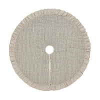 Sawyer Mill Charcoal Ticking Stripe Christmas Tree Skirt 48 VHC Brands - The Fox Decor
