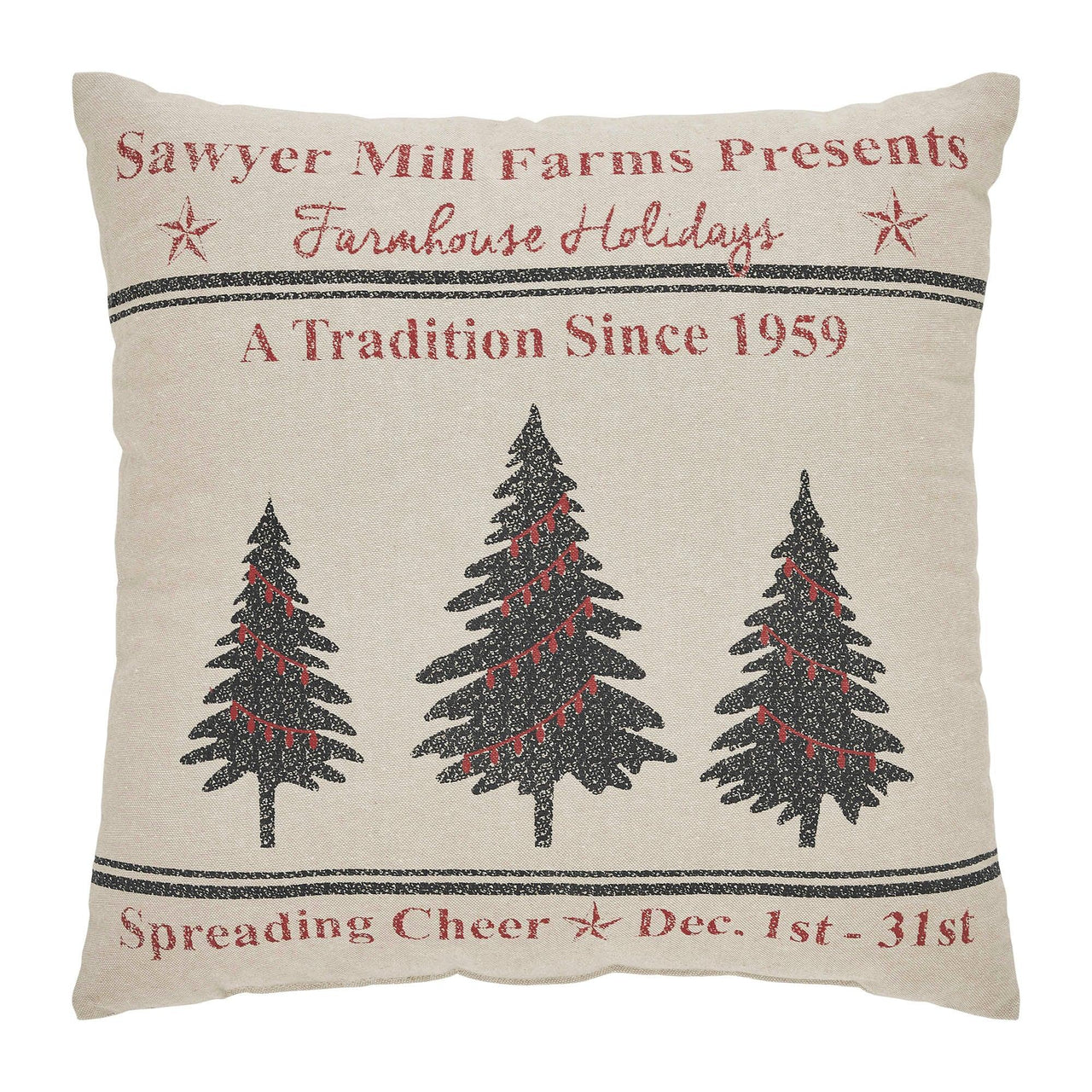 Sawyer Mill Holiday Tree Pillow 18x18 - The Fox Decor