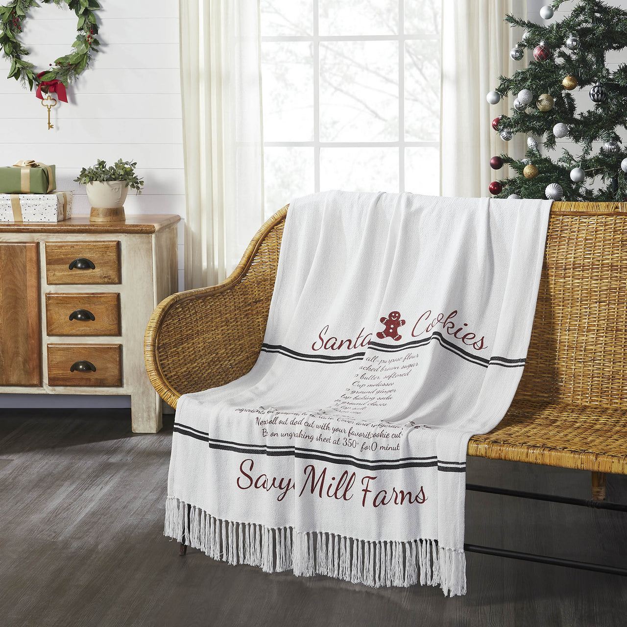 Sawyer Mill Santa Cookies Woven Throw 60" x 50" VHC Brands