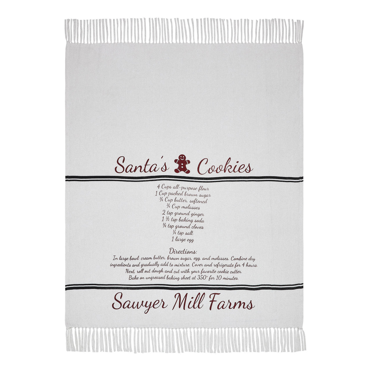 Sawyer Mill Santa Cookies Woven Throw 60" x 50" VHC Brands