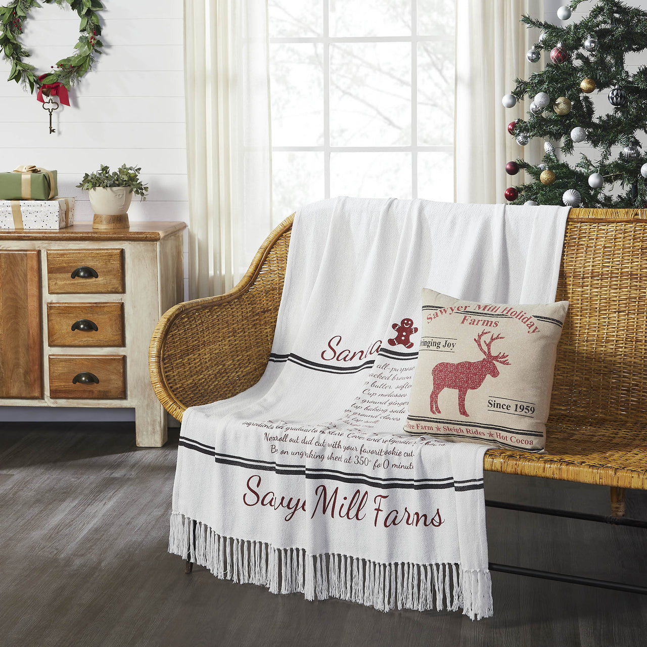 Sawyer Mill Santa Cookies Woven Throw 60" x 50" VHC Brands