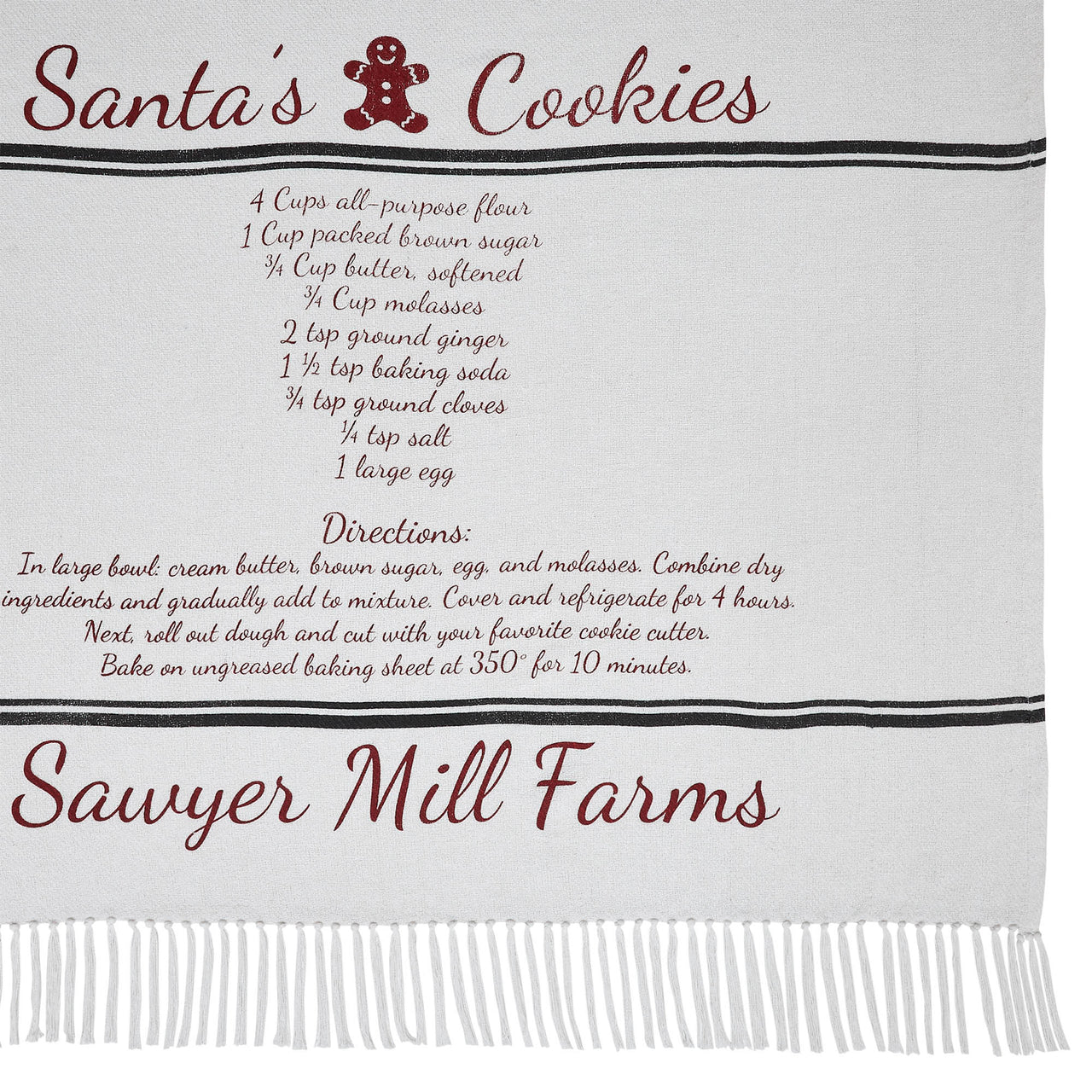 Sawyer Mill Santa Cookies Woven Throw 60" x 50" VHC Brands