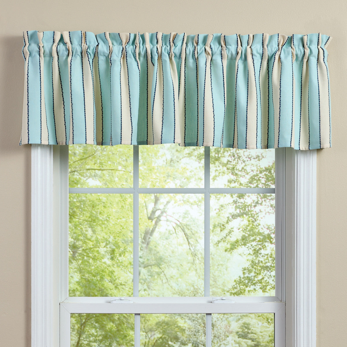 Dockside Stripe Valance 14" L Set of 2 Park Designs - The Fox Decor