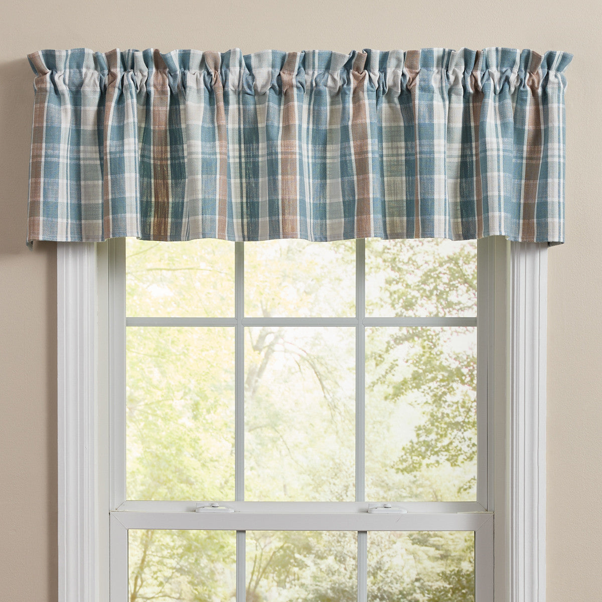 Jordan Plaid Valance 14" L  Set of 2  Park Designs