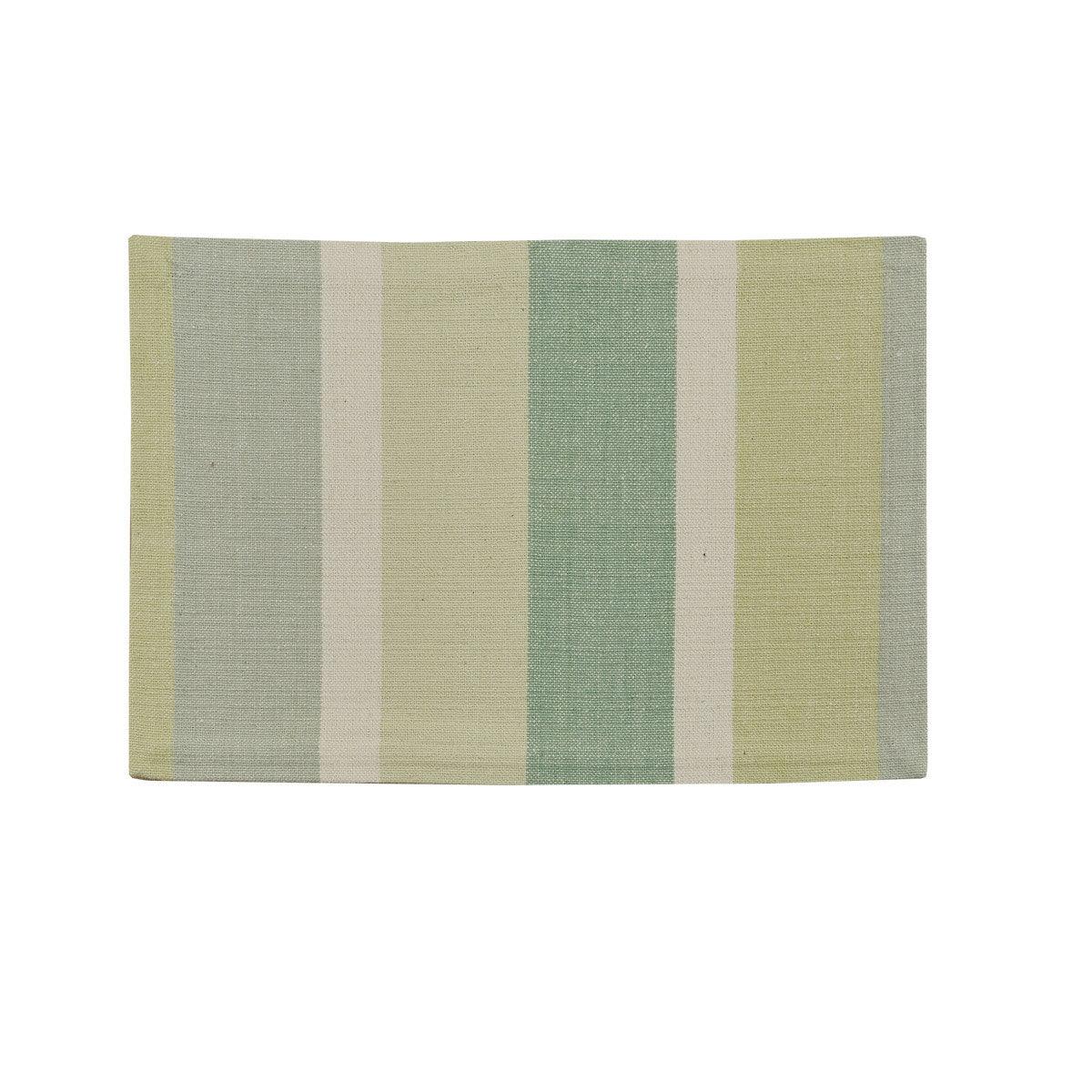 Serena Stripe Greens Placemat  Set of 6  Park Designs