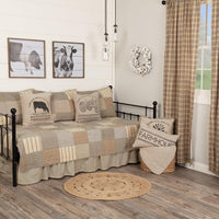 Sawyer Mill Charcoal 5pc Daybed Quilt Set (1 Quilt, 1 Bed Skirt, 3 Standard Shams) - The Fox Decor