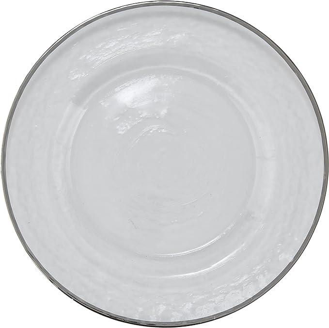 Metallic Rim Glass Platter Silver Park Designs - The Fox Decor