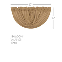 Thumbnail for Burlap Natural Balloon Valance Curtain Curtain 60x15