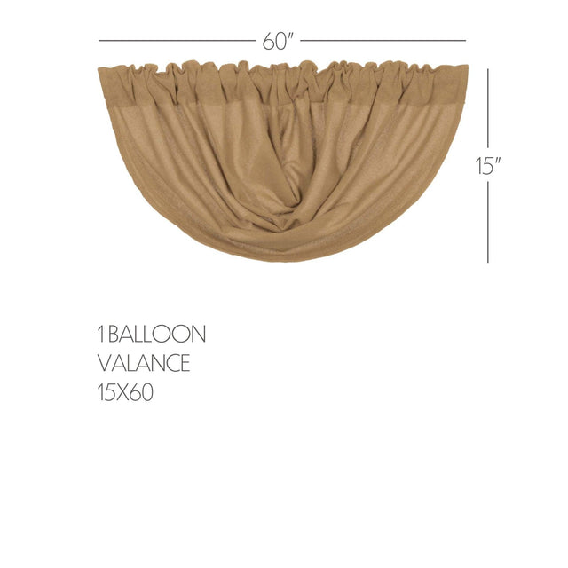 Burlap Natural Balloon Valance Curtain Curtain 60x15