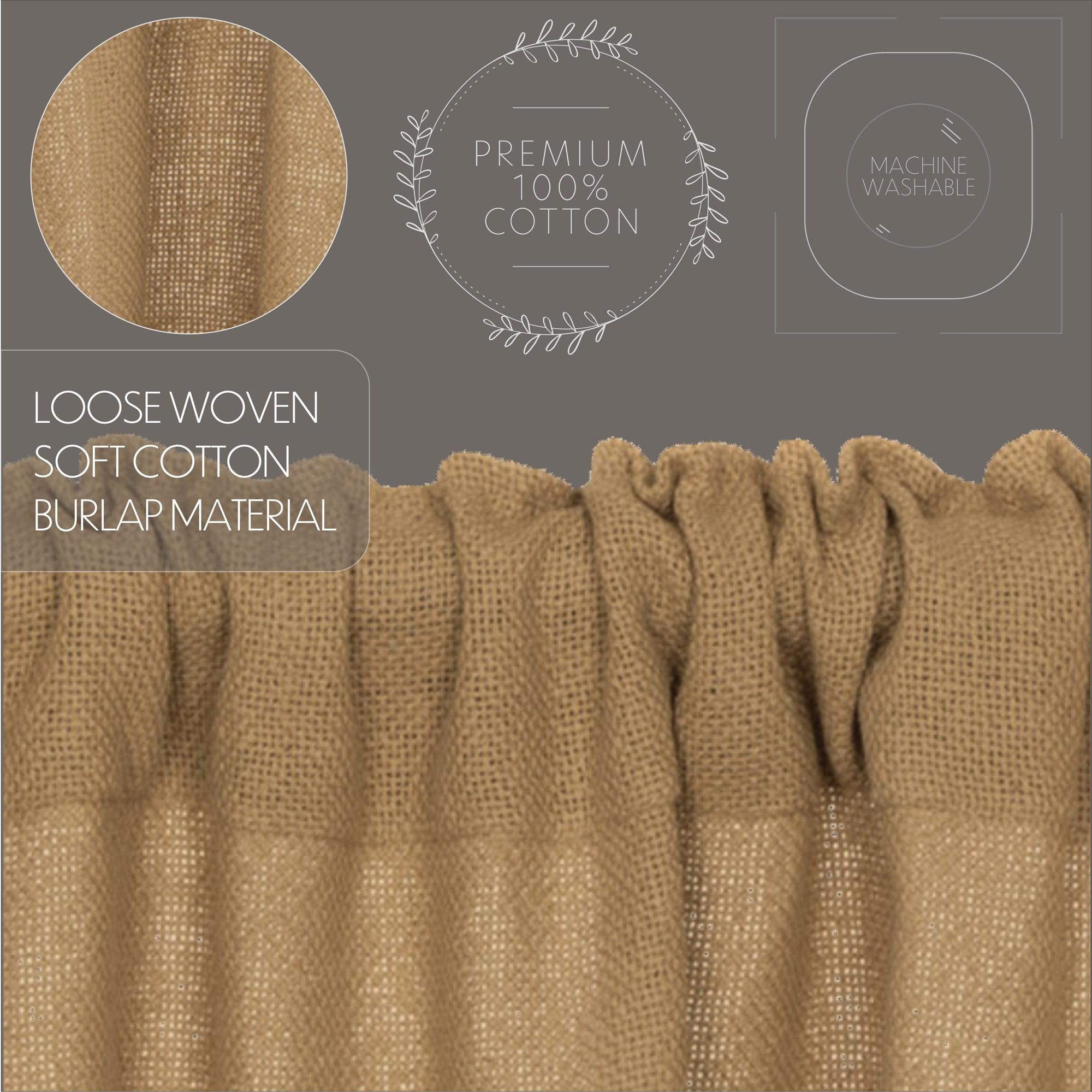 Burlap Natural/Chocolate/Vintage/Antique White Panel Curtain Set of 2 84x40 - The Fox Decor