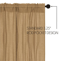 Thumbnail for Burlap Natural/Chocolate/Vintage/Antique White Panel Curtain Set of 2 84x40 - The Fox Decor