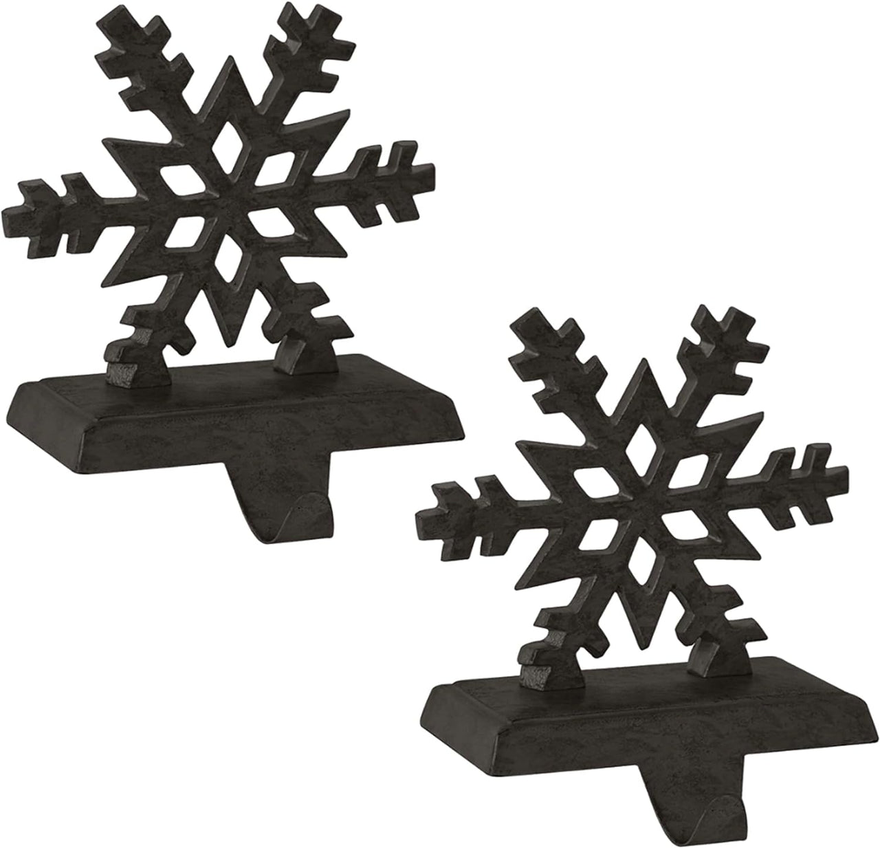 Snowflake Stocking Hanger Black - Iron Set of 2 Park Designs