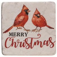 4 Set Christmas Cardinals Resin Coasters - The Fox Decor