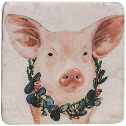 4 Set Christmas Farm Animals Resin Coasters