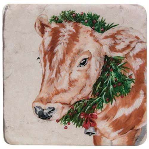 4 Set Christmas Farm Animals Resin Coasters