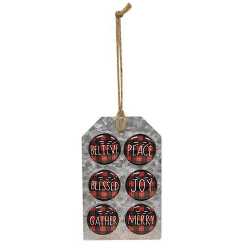 6 Set Buffalo Check Christmas Magnets - The Fox Decor