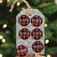 6 Set Buffalo Check Christmas Magnets - The Fox Decor