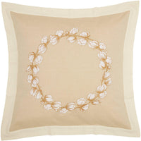 Ashmont Cotton Wreath Fabric Euro Sham Set of 2 26x26 - The Fox Decor