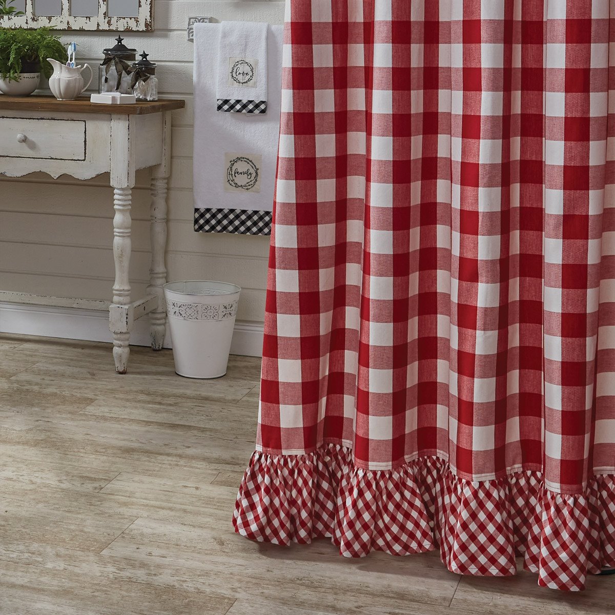 Wicklow Ruffled Shower Curtain 72" X 72" - Red Park Designs