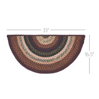 Thumbnail for Beckham Jute Braided Rug Half Circle with Rug Pad 16.5