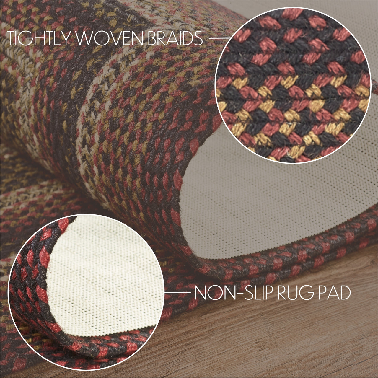 Beckham Jute Braided Rug Rect with Rug Pad 5'x8' VHC Brands