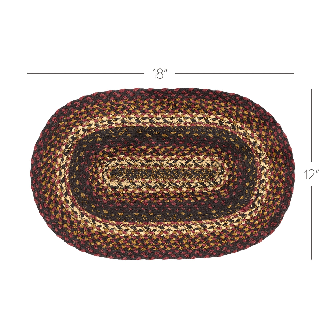 Beckham Jute Braided Oval Placemat 12"x18" VHC Brands