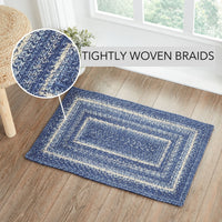 Thumbnail for Great Falls Blue Jute Braided Rug Rect 20