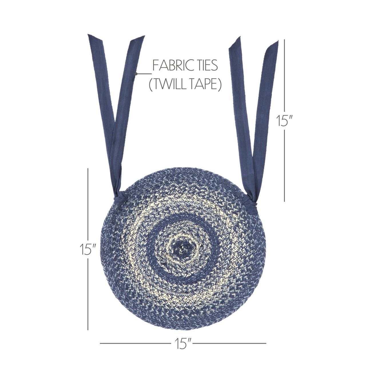 Great Falls Blue Jute Braided Chair Pad VHC Brands - The Fox Decor