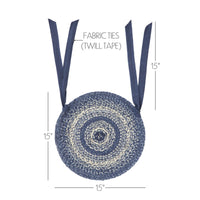 Thumbnail for Great Falls Blue Jute Braided Chair Pad VHC Brands - The Fox Decor