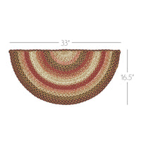 Thumbnail for Ginger Spice Jute Braided Rug Half Circle with Rug Pad 16.5