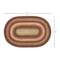 Thumbnail for Ginger Spice Jute Braided Rug Oval 20