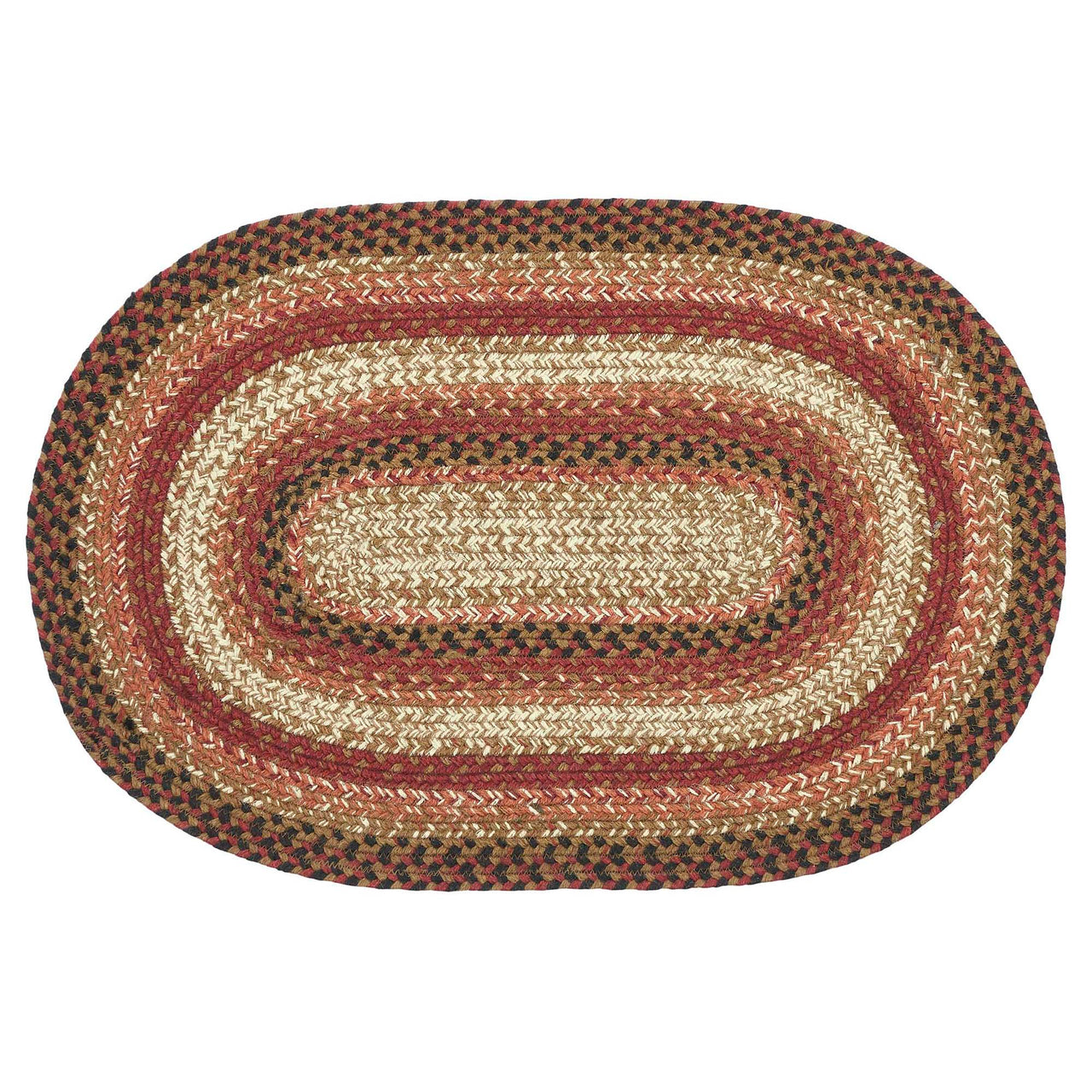 Ginger Spice Jute Braided Rug Oval 20"x30" VHC Brands - The Fox Decor
