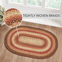 Thumbnail for Ginger Spice Jute Braided Rug Oval 20