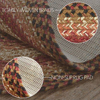 Thumbnail for Ginger Spice Jute Braided Rug Oval with Rug Pad 5'x8' VHC Brands