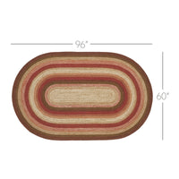 Thumbnail for Ginger Spice Jute Braided Rug Oval with Rug Pad 5'x8' VHC Brands