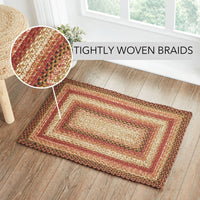 Thumbnail for Ginger Spice Jute Braided Rug Rect 20